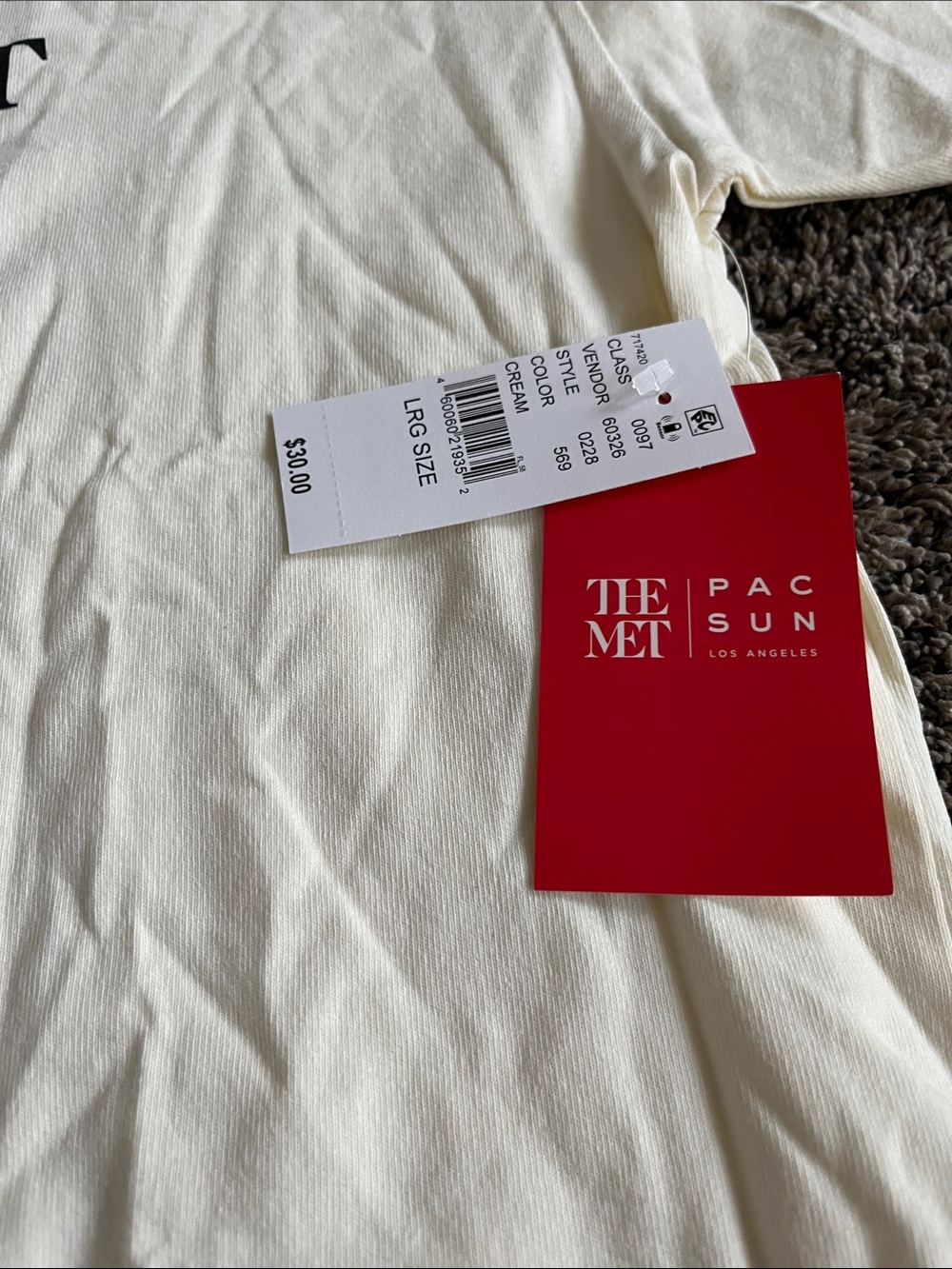 PacSun -Metropolitan Museum of Art New York City Graphic Tee - Cream large. - Picture 8 of 8